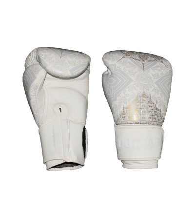 Guantes boxeo SakYant piel color blanco. Bushi Sport